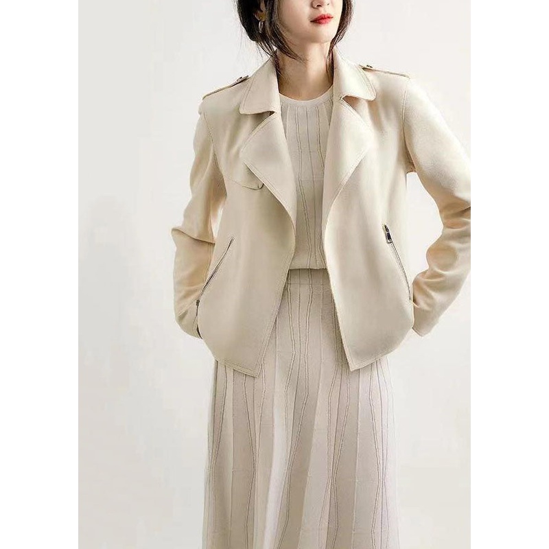 Chic White Peter Pan Collar Pockets Patchwork Cotton Jackets Fall