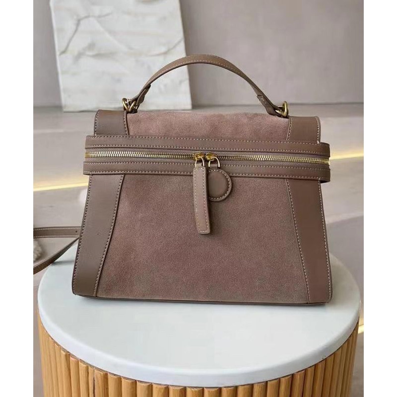 Boutique Brown Zippered Faux Leather Messenger Bag