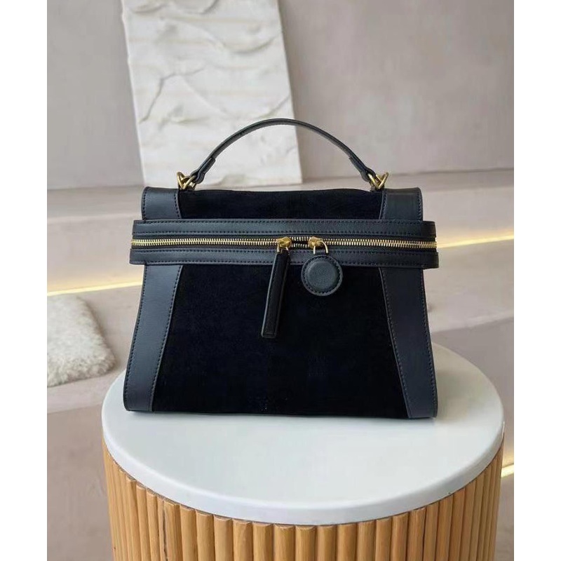 Casual Black Patchwork Faux Leather Messenger Bag