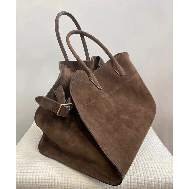 Luxury Suede Oversized Tote Bag Brown Large Capacity Handbag