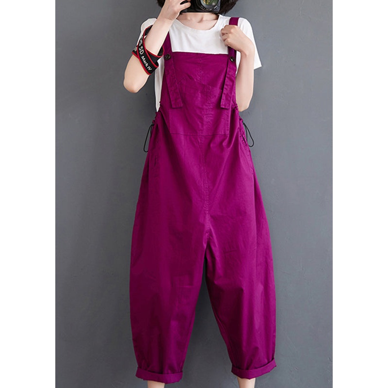 Plus Size Black Slash Neck Drawstring Button Pockets Jumpsuit Fall