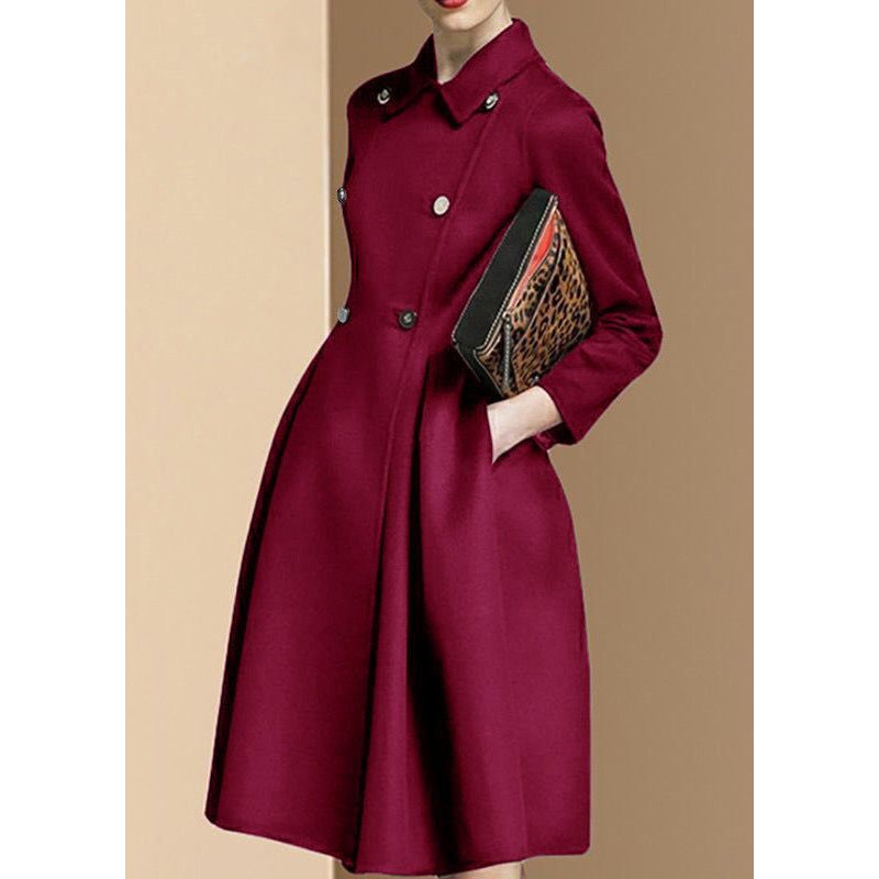 Boutique Mulberry Double Breast Slim Fit Woolen Trench Winter