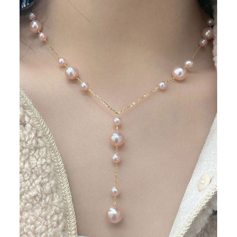Modern Pink Alloy Sky Star Jade Pendant Necklace