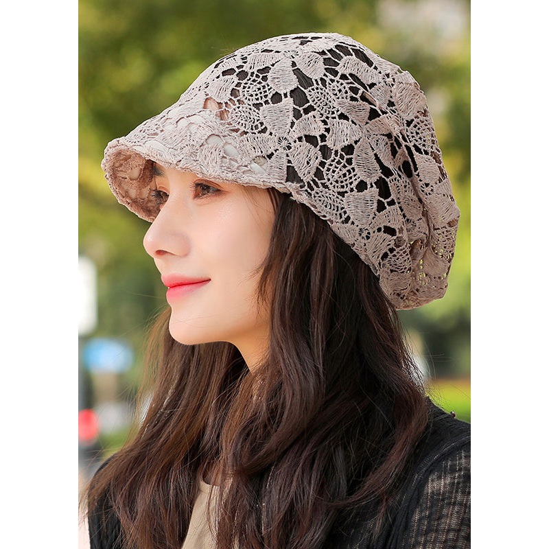 Autumn 2023 New Hollow Flower Hook Soft Brim Baotou Hat Breathable