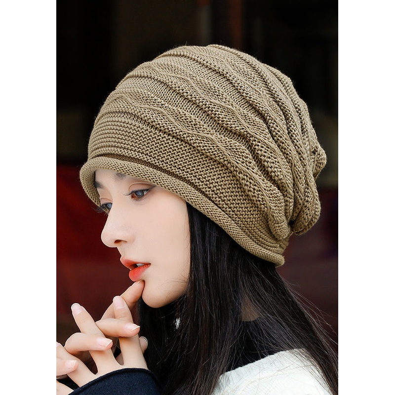 Classy Coffee Oversized Warm Knit Bonnie Hat