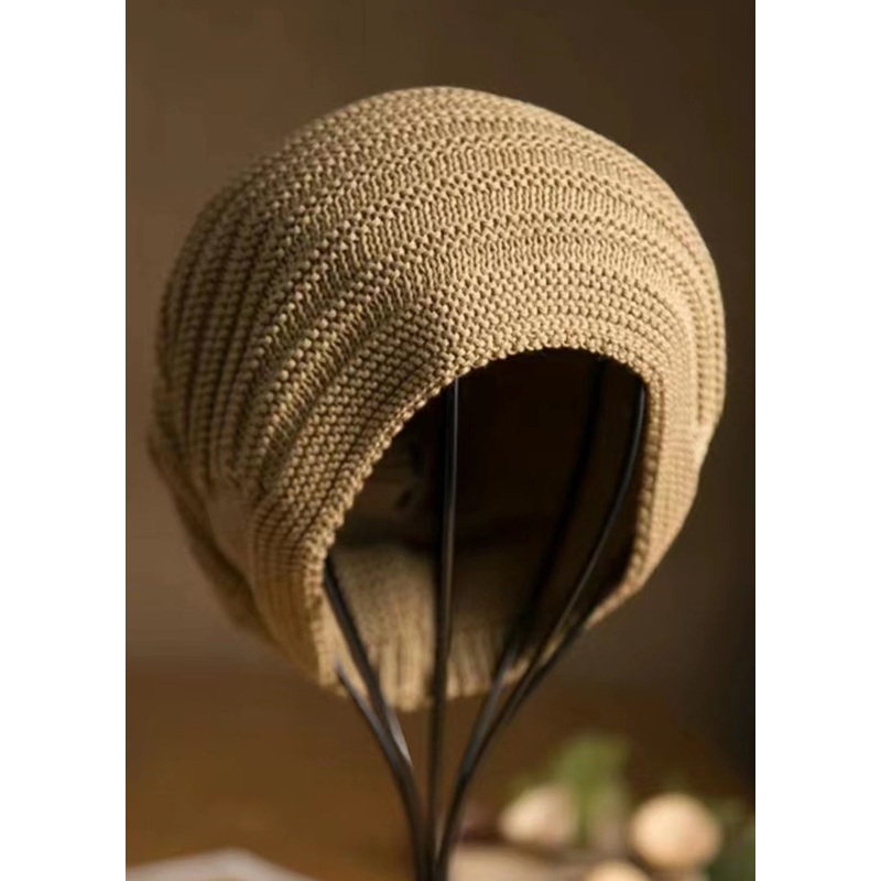 New Casual Khaki Knit Versatile Bonnie Hat