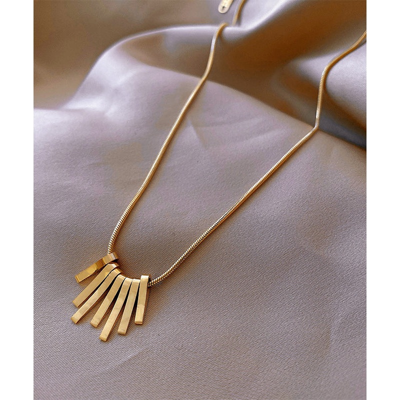 Chic Gold Stainless Steel Tassel Necklace