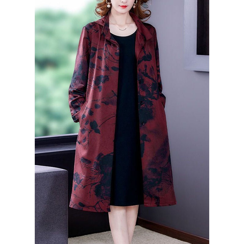 Fitted Mulberry Peter Pan Collar Print Silk Coat Outwear Long Sleeve