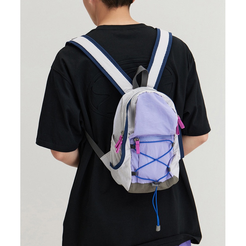 Boutique Purple Zippered Patchwork Outdoors Backpack Bag