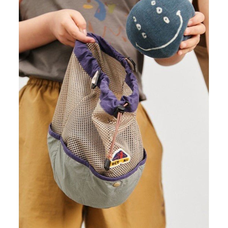 Casual Khaki Drawstring Breathable Mesh CrossBody Backpack Bag