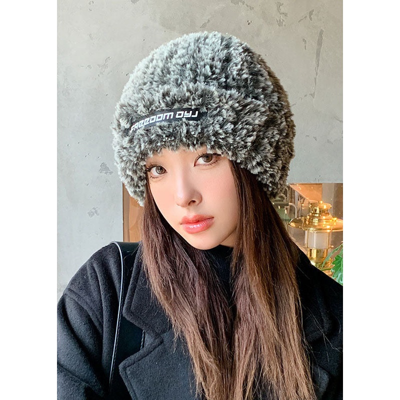 Beautiful Grey Knitted Cotton Warm Bonnie Hat