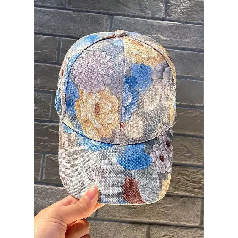 Bohemian Blue Floral Baseball Cap Hat
