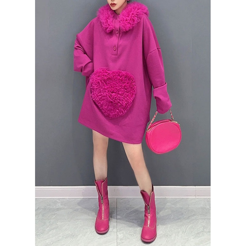 Sexy Rose O-Neck Love Tulle Patchwork Pullover Fall