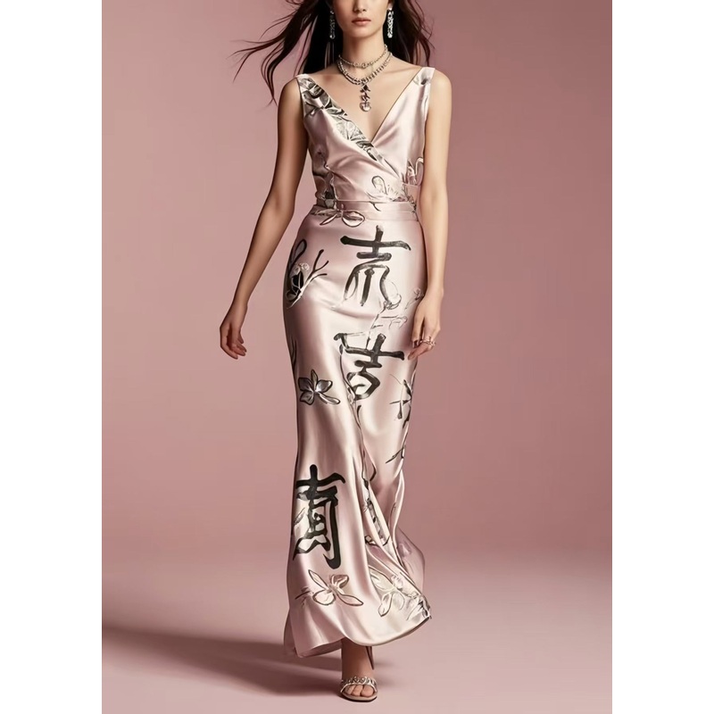 Beautiful Rose Jacquard Silm Fit Silk Cami Dress Summer