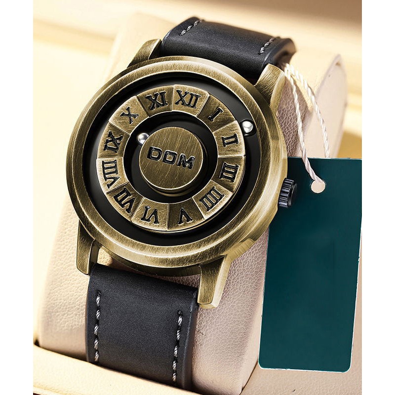 Boutique Black Genuine Leather Tai Chi Eight Trigrams Watch