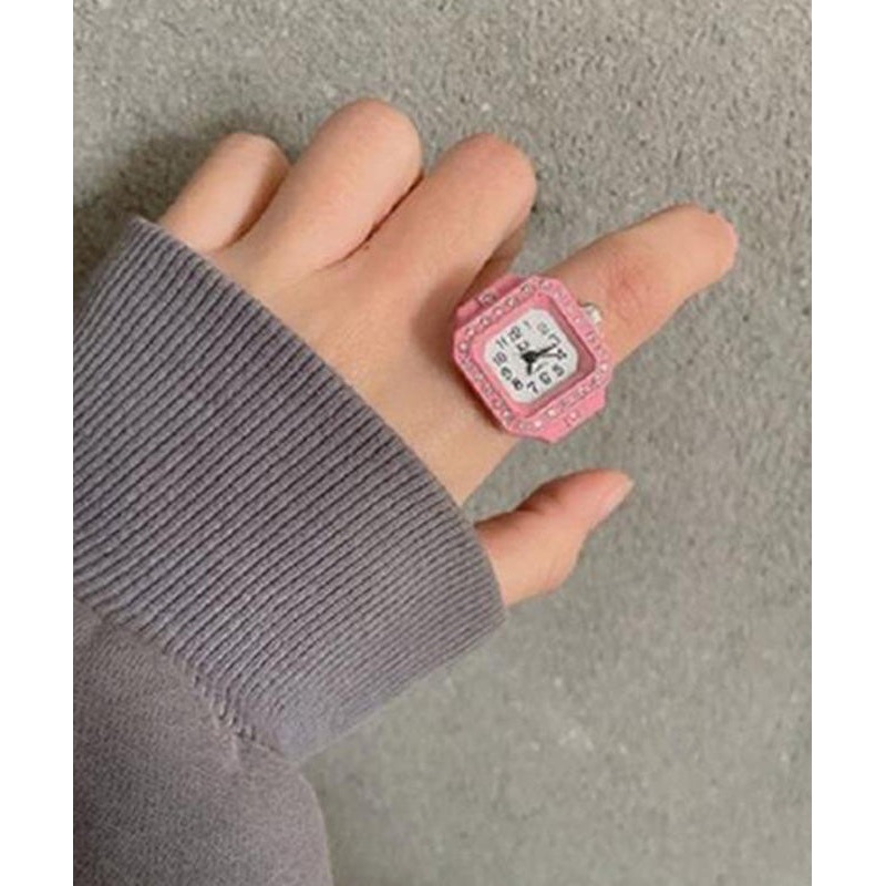 Brief Pink Stainless Steel Zircon Waterproof Watch