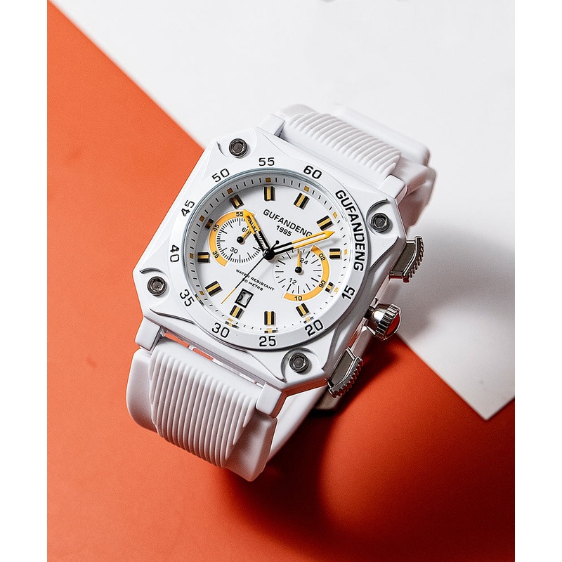 Casual White Silicone Rubber Alloy Quartz Movement Watch