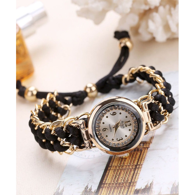 Stylish Black Alloy Mechanical Quartz Movement Watch