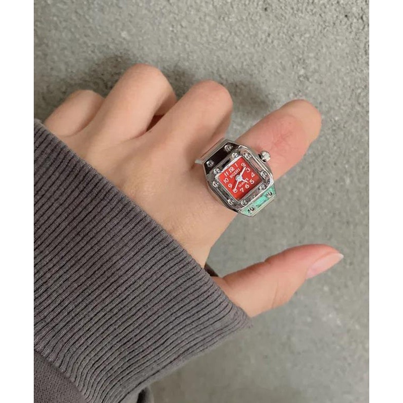 Unique Red Stainless Steel Hardlex Crystal Finger Watch