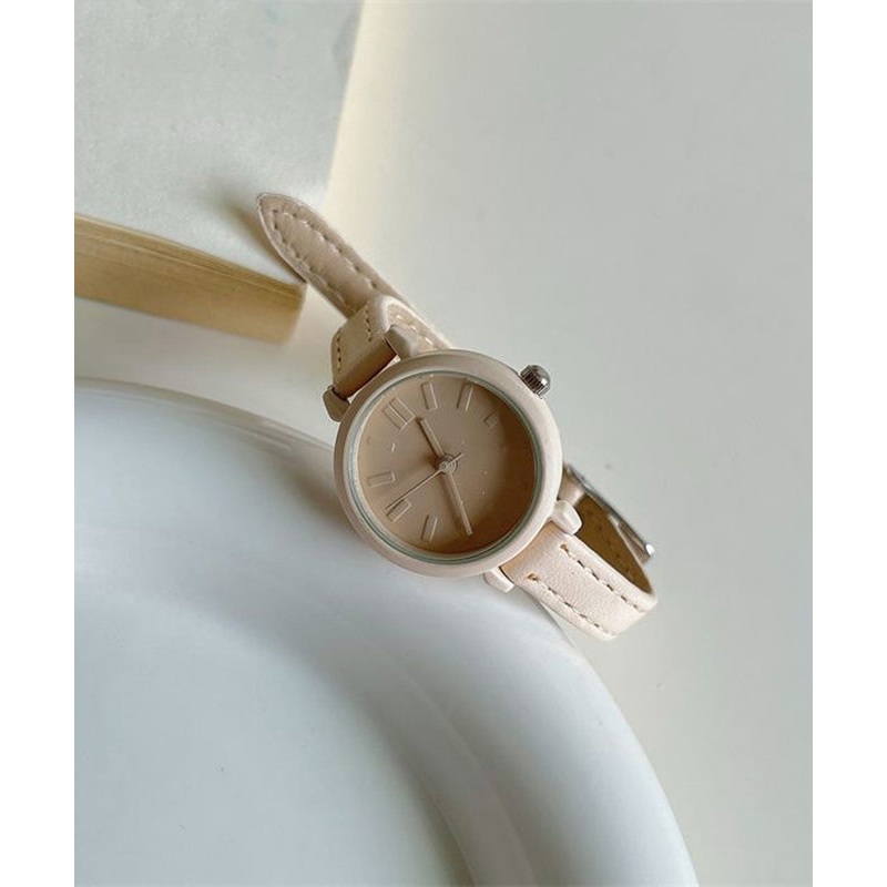 Women Tea Color Genuine Leather Waterproof Watch