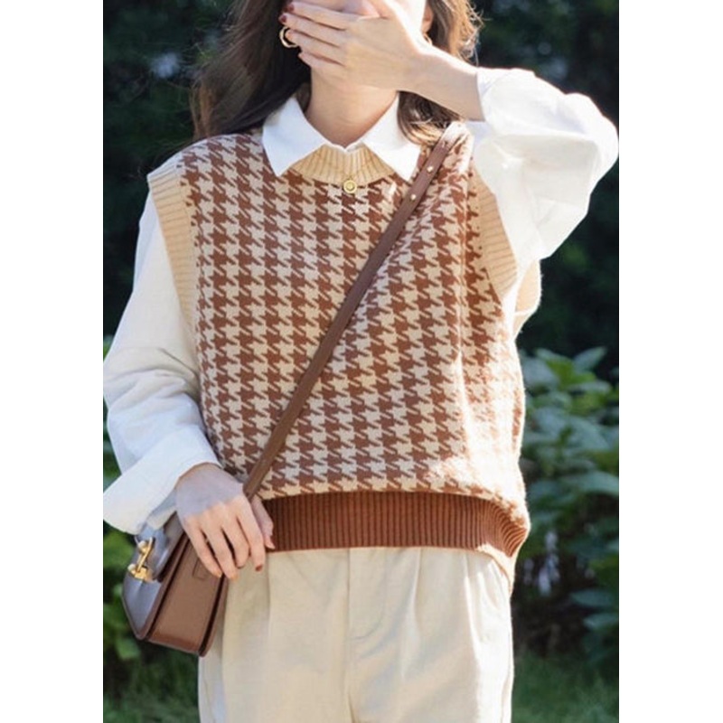 Beautiful White Shirts And Waistcoat Patchwork Cotton Knit Sets 2 Pieces Fall