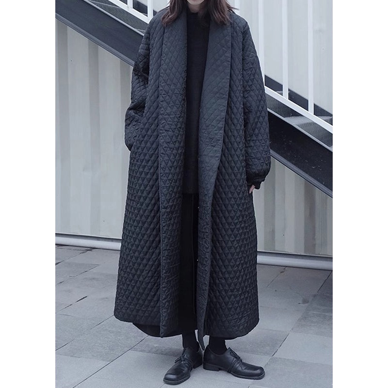 Beautiful Black Peter Pan Collar Oversized Fine Cotton Filled Puffers Jackets Winter
