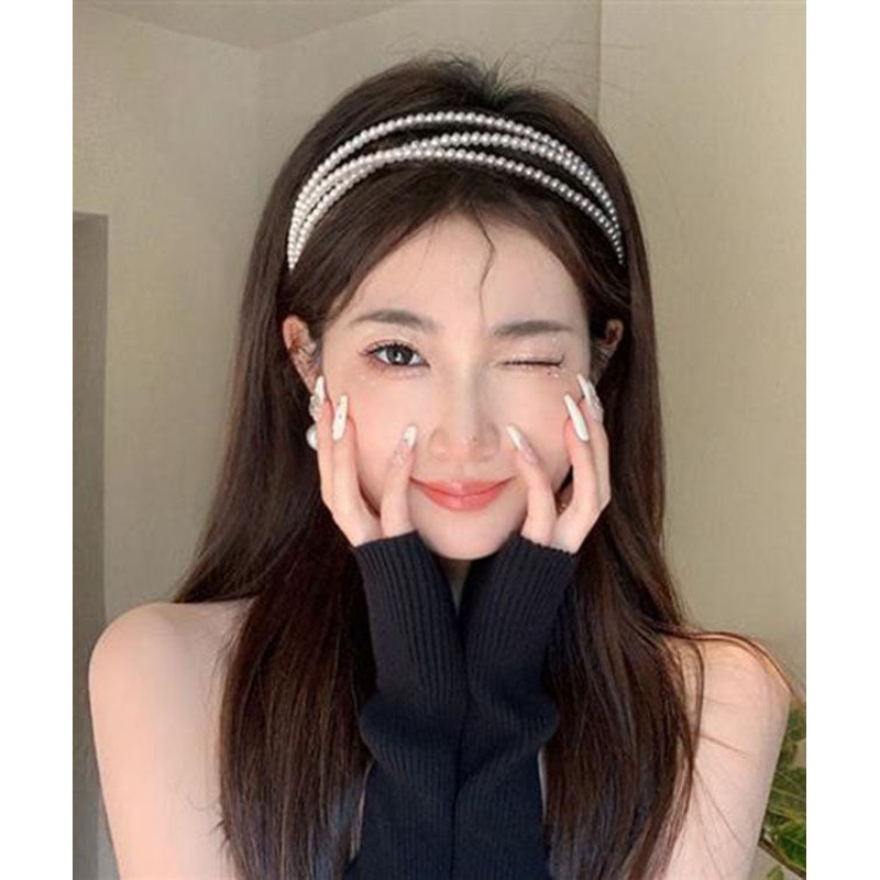 Style White Layered Pearl Headband