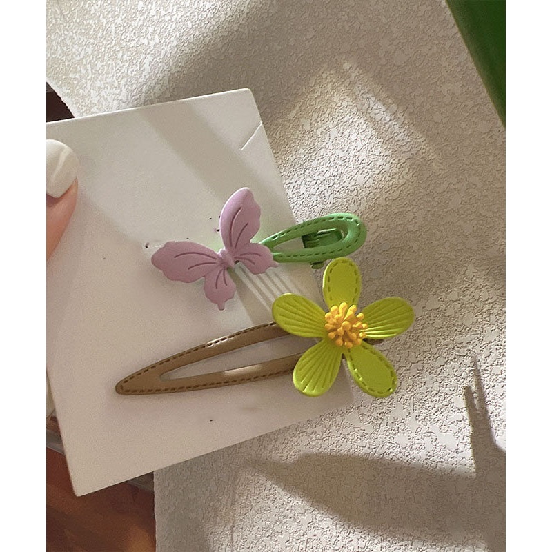 Boho Light Green Acrylic Floral Hairpin