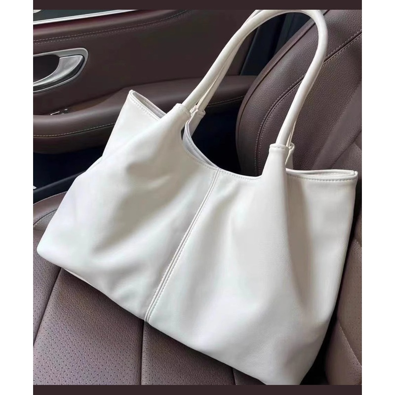 Casual White Large Capacity  Faux Leather Satchel Handbag
